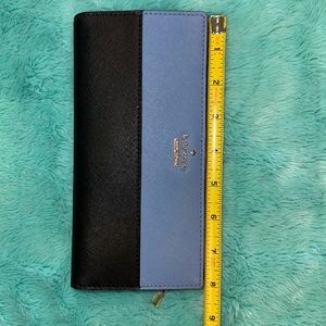Kate Spade Black & Light Blue Leather Bi-Fold Wallet